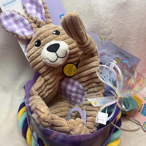 Dog Easter Basket for those Aggressive Chewers.  TUFF Large & Cute Spring Themed Toys a Sweet Surprise for your pet requiring tough material