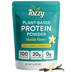 Plant-Based Protein Powder, Vanilla – Only 5 Natural Ingredients | 20g Protein, 100 Calories |Vegan, Non-GMO, Smooth Mix
