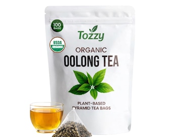 Organic Oolong Tea Bags: 100 Count, Plant-Based Pyramid Bags