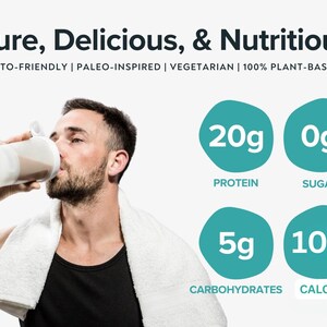 USDA Organic Vanilla Plant-Based Protein Powder, 20g Pea Protein, 5 Simple Ingredients image 2