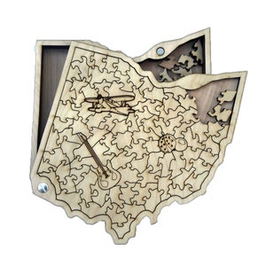 State of Ohio wooden jigsaw puzzle with box