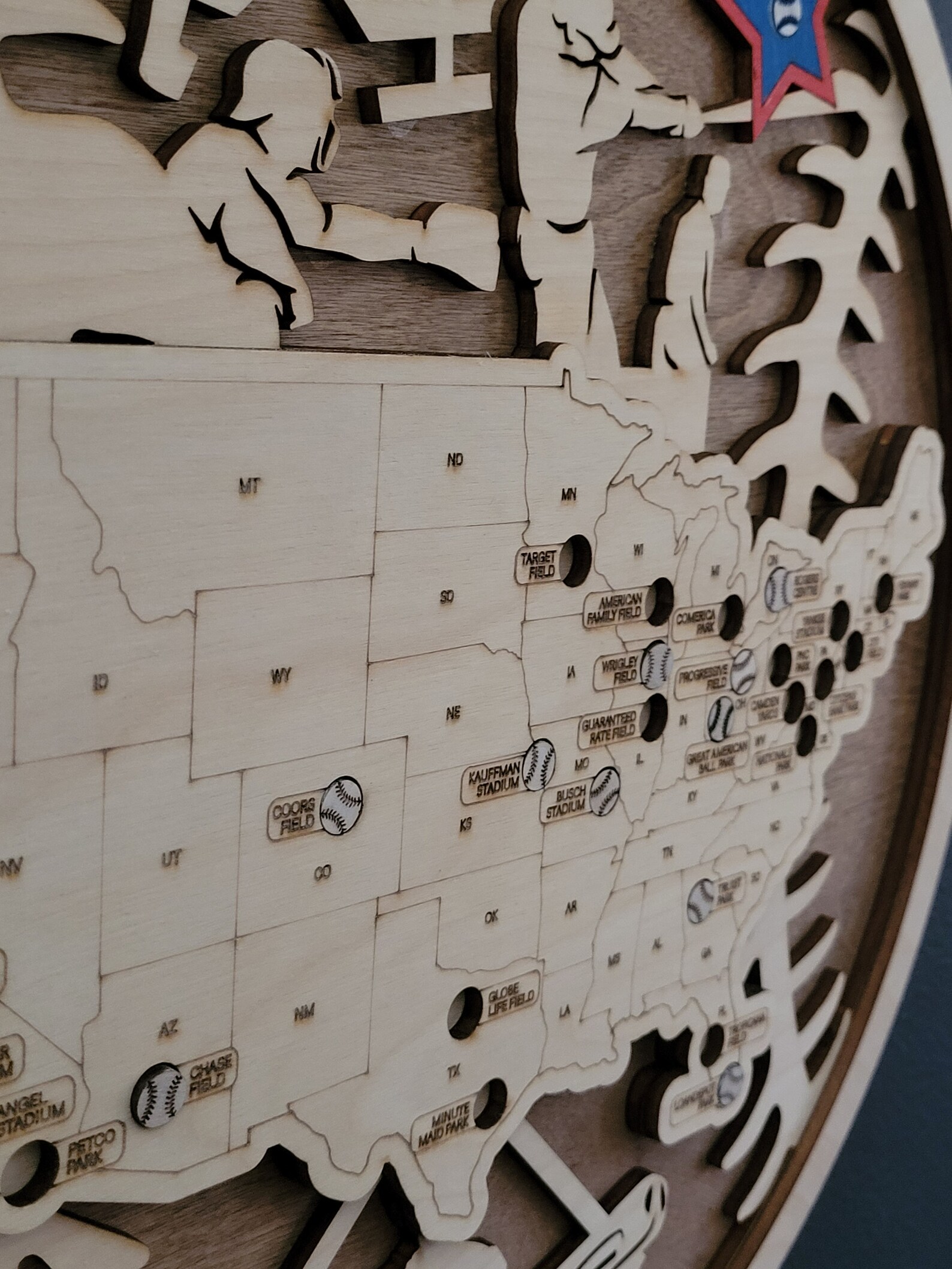 Baseball Stadiums Layered Map Tracker. MLB - Etsy