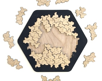 Fragments of Chaos. An Einstein tile, aperiodic monotile challenge. A challenging puzzle for based on the new geometric discovery.