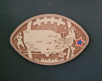 Football Stadium Layered Map Tracker. NFL