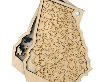 State of Georgia wooden jigsaw puzzle with box