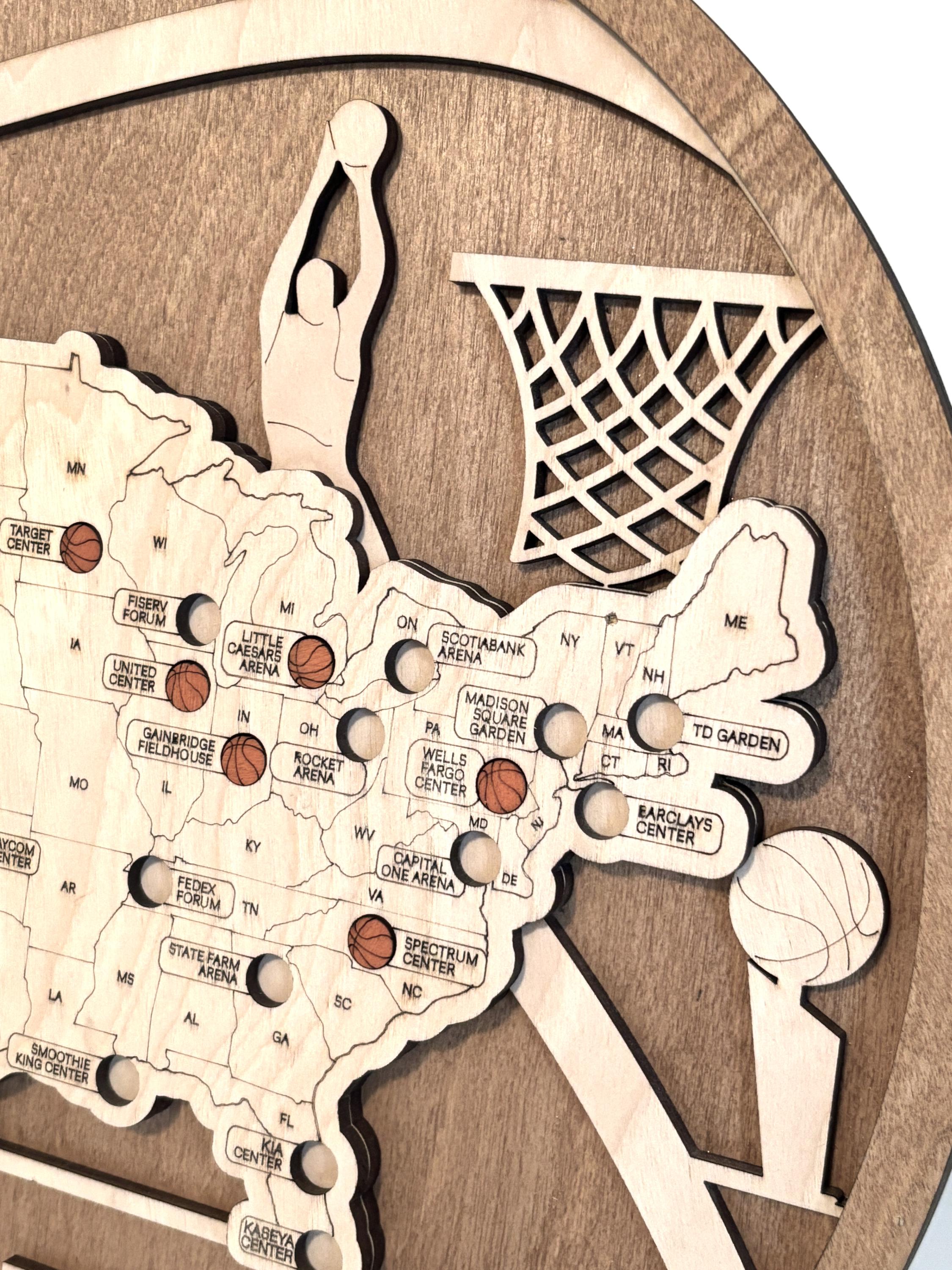 Basketball Arena Stadium Tracker Map. Bucket List. - Etsy