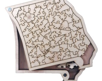 State of Missouri wooden jigsaw puzzle with box