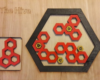 The Hive.  Wooden honeycomb puzzle.