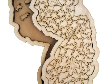 State of New Jersey wooden jigsaw puzzle with box