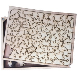 State of Wyoming wooden jigsaw puzzle with box