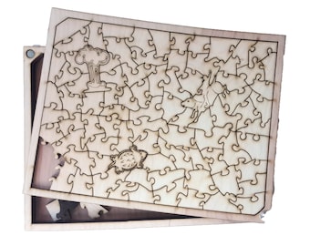 State of Wyoming wooden jigsaw puzzle with box