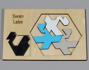 Swan Lake. Wooden brainteaser puzzle