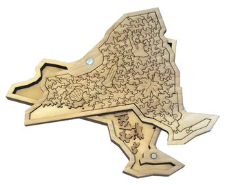 State of New York wooden jigsaw puzzle with box
