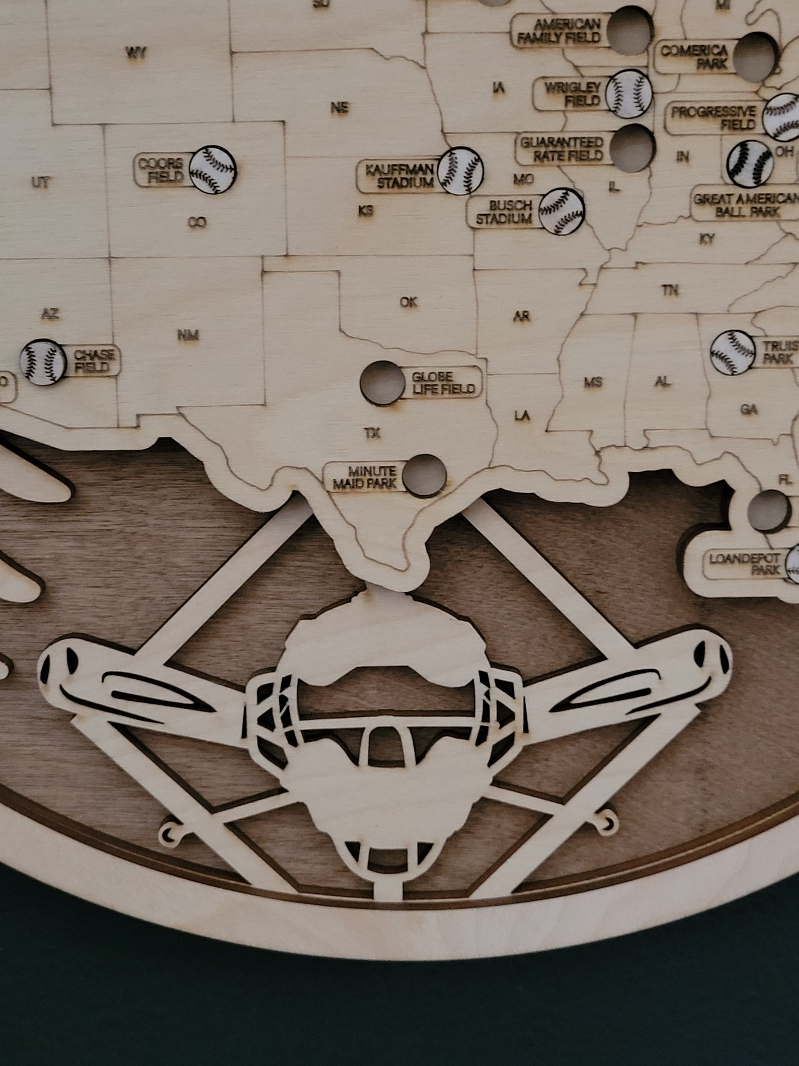 Baseball Stadiums Layered Map Tracker. MLB - Etsy