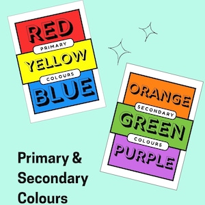 ART POSTERS - Primary & Secondary colour.Art Classroom print.Colour Theory Posters. Double Pack Poster.Education Resource.Art Teacher Prints
