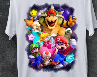 Super Mario Galaxy Movie Printable Clipart Tshirt Sublimation Transparent PNG Movie Digital Instant Download