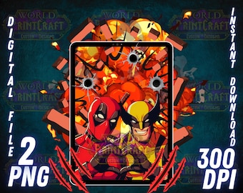 Deadpool and Wolverine PNG Clipart, Super Hero, Marvels Movie Art (Digital Download)