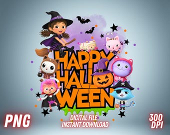 Gabbys Dollhouse PNG Happy Halloween Dolcetto o scherzetto Clipart Immagine del film Download digitale