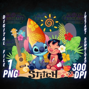 PNG di Stitch per regali fai da te / Clipart di Lilo e Stitch 2025 / Download trasparente di alta qualità / Arte stampabile, Cricut, magliette e tazze personalizzate