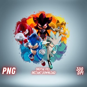 Sonic 3 Movie PNG: Shadow the Hedgehog Clipart (Digital Download