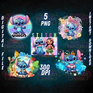 Leuk png-pakket met steek | Cartoon buitenaardse clipart | Afdrukbare kunstbestanden | Sublimatieafbeeldingen | Kawaii-steekontwerpen | Directe digitale bundel