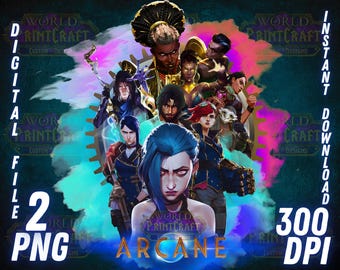 Arcane Png Jinx Clipart Vi League of Legends Image Lol Wall Art Digital Download