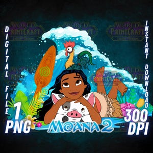 Moana 2 PNG, Moana 2 movie PNG, Moana 2 Shirt, Maui, High Quality, Cricut, Cake Topper, Instant Download, Transparent, Printable File, Toon