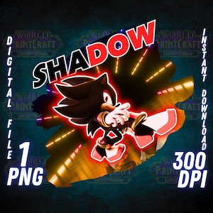 Shadow the Hedgehog PNG: Sonic 3 Movie Clipart (Digital File)
