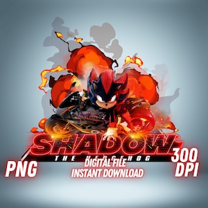 Shadow the Hedgehog PNG Sonic 3 Movie Clipart Shadow Motocicletta Stampabile Shadow T Shirt Design Sublimazione Shadow Cricut Shadow Wall Art