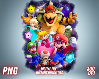 Super Galaxy Movie Printable Clipart Tshirt Sublimation Transparent PNG Movie Digital Instant Download