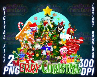 Clipart PNG di Sonic Christmas: Sonic 3 Movie (file digitale)