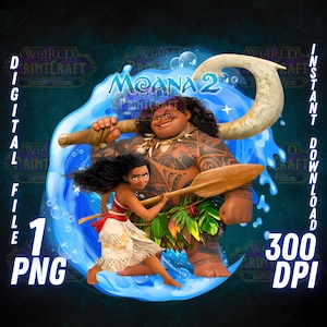 Moana 2 png, Movie Clipart, Maui, Wall art, Cricut Printable High Resolution, Cake Topper, Digital Art, Instant Download, Printable Image