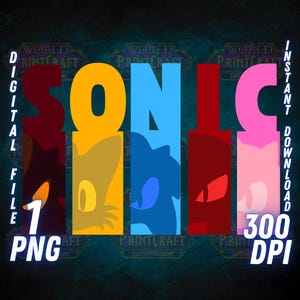 Sonic 3 The Hedgehog Png, High Quality, Clipart, Image, Cricut, Tee, Tshirt, Digital File, Wall Art, Sticker, Instant Download, Sonic Movie