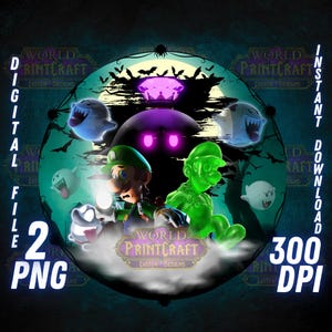 Luigis Mansion PNG Digital Download Super Mario Bros Clipart Gamer Wall Art Digital Printable