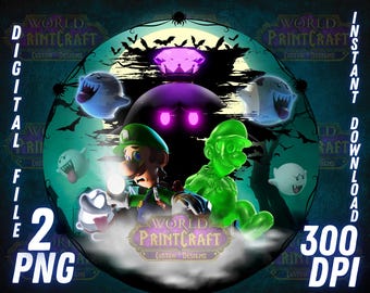 Luigis Mansion PNG Digital Download Super Mario Bros Clipart Gamer Wall Art Digital Printable