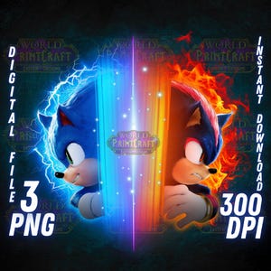 Sonic 3 The Hedgehog Png, Shadow, Clipart, Image, Cricut, Tee, Tshirt, Digital File, Wall Art, Sticker, Instant Download, Sonic Movie