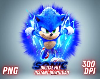 Sonic 3 PNG Sonic the Hedgehog Clipart Sonic Digital Download Sonic T Shirt Sublimation Sonic Printable Sonic Iron On Sonic Wall Art Decor