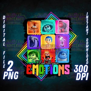 Inside Out 2 png, inside out shirt, High Quality Cricut sticker Instant Download Digital File Printable Image inside out movie, transparent