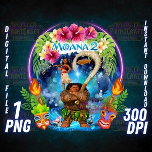 Moana 2 PNG, Moana 2-film PNG, Moana 2-shirt, Maui, hoge kwaliteit, Cricut, taarttopper, Instant Download, transparant, afdrukbaar bestand, Moana