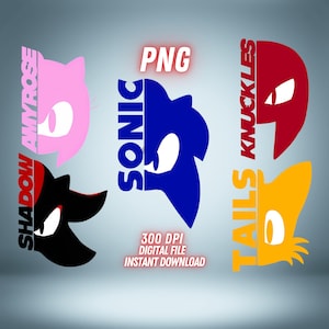Sonic le hérisson PNG Bundle Sonic Vector Clipart Pack Image Silhouette Sonic T Shirt Design Sonic Head Cricut imprimable téléchargement numérique