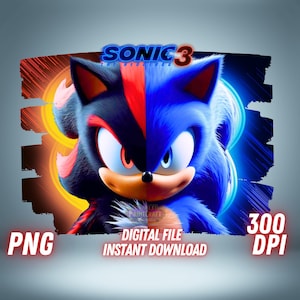 Sonic 3 PNG Sonic et Shadow Clipart Shadow fichier Cricut Sonic T Shirt Sublimation Sonic fichier numérique Sonic Wall Art Sticker Sonic Movie Art