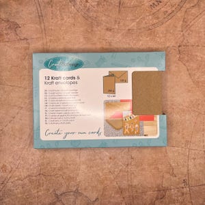 Set of 12 blank Kraft cards & envelopes for making cards