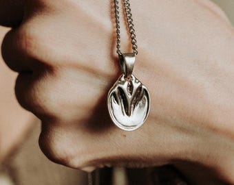 Silver Barefoot Horse Hoof Necklace in Solid 925 Sterling Silver