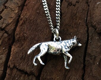 Collier en argent sterling à pendentif loup 3D France