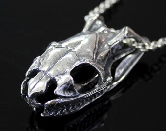 Python Skull Necklace, Snake 925 Silver Necklace, Snake Handmade Sterling Silver Necklace, Snake Pendant Handmade, Animal Lover Necklace