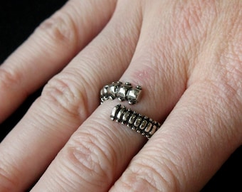 Vertebrae Ring Silver Human Vertebrae Spine Ring