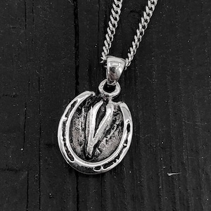 Horse Hoof Charm Pendant Necklace - Solid Hand Cast 925 Sterling Silver- Custom Personalized Engraving Available - Bridle Tack Tag Gift