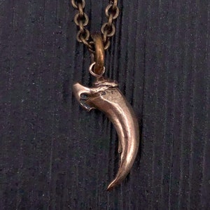 Fox Claw Necklace in Bronze A Perfect Little Fox Claw Necklace Gold Fox Claw Pendant Fox Jewelry Fox Necklace Nature Pendant image 1