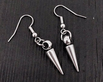 Edgy Spike Earrings in Solid Stainless Steel Unisex Gifted