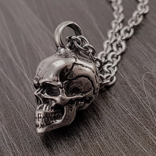 Human Skull Cremation Ash Urn Charm Pendant Necklace Solid | Etsy